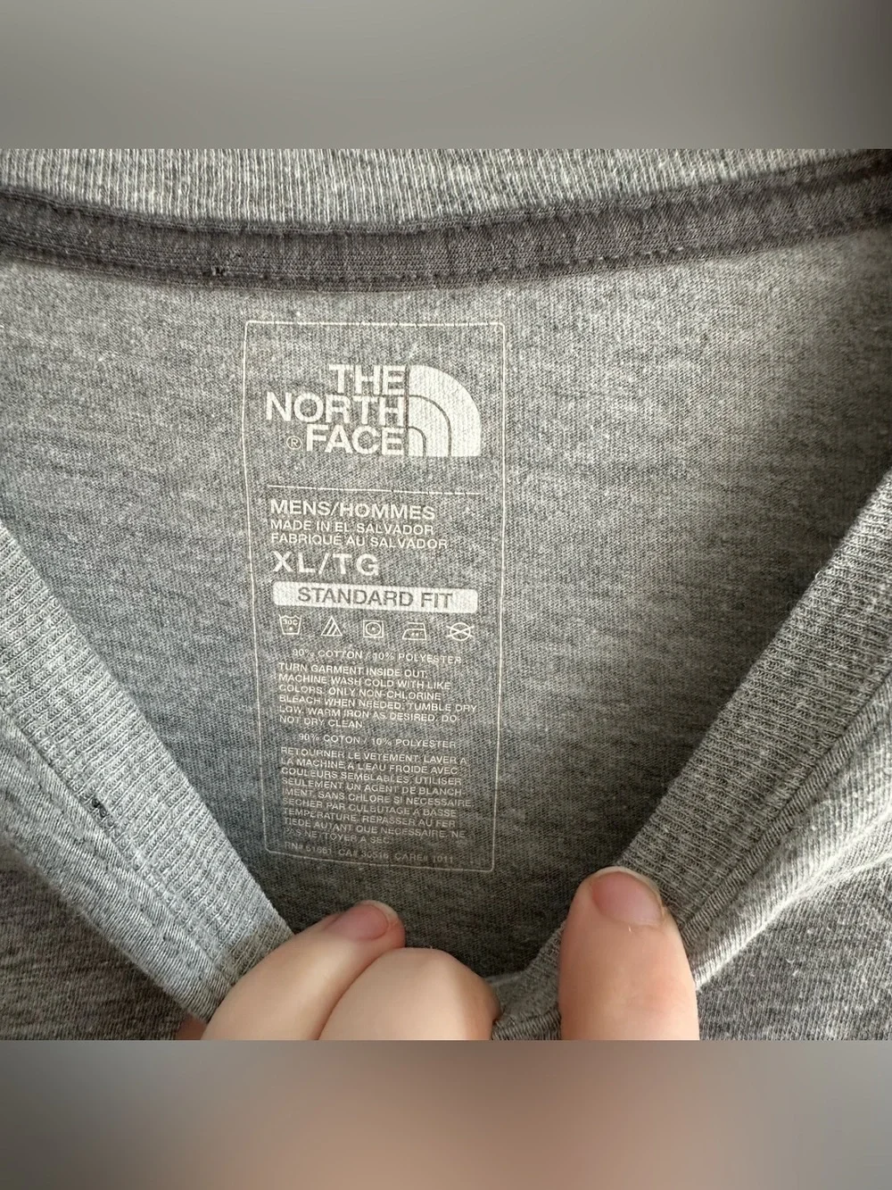 PREOWNED THE NORTH FACE GREY SHORT SLEEVE TSHIRT MENS SIZE XL